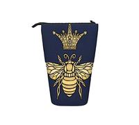Melbrakin Astuccio per matite Bee Queen Blue Insect Pen Telescopic Holder Stationery Storage Stand Pouch Materiale scolastico per Student Artist Office Nurse