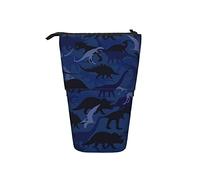 Melbrakin Astuccio per matite Blu Camouflage Dinosaur Dino Penna Telescopica Supporto per cancelleria Supporto per custodia Materiale scolastico per studente Artista Infermiera d'ufficio