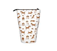 Melbrakin Astuccio per matite Cute Puppy Beagle Dog Pen Telescopic Holder Cancelleria Storage Stand Pouch Materiale scolastico per Student Artist Office Nurse
