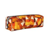 Melbrakin Astuccio per matite di mais caramelle di Halloween Astuccio portapenne Astucci per matite in pelle Scatola organizzatore Cerniera Borsa per trucco cosmetico