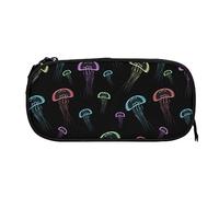 Melbrakin Astuccio per matite medusa che si illumina al buio, astuccio di grande capacità, portapenne, astuccio, organizer, con cerniera, custodia per trucco cosmetico