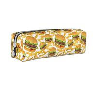 Melbrakin Astuccio per matite modello hamburger e patatine fritte Astuccio portapenne Astucci per matite in pelle Scatola organizzatore Cerniera Borsa per trucco cosmetico