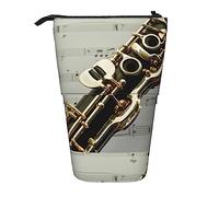Melbrakin Astuccio per matite musicali per chiavi di clarinetto, astuccio per matite con supporto, astuccio per matite telescopico con supporto per matite