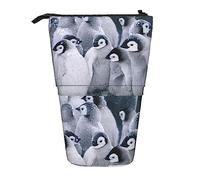 Melbrakin Astuccio per matite pinguino nella neve, astuccio portamatite, astuccio telescopico portamatite portapenne