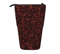 Melbrakin Astuccio per matite rosso con codice programmatore, astuccio per matite con supporto, astuccio per matite telescopico con supporto per matite