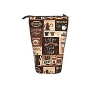 Melbrakin Astuccio per matite Tazza da caffè retrò Penna per poster Supporto telescopico Supporto per cancelleria Custodia Materiale scolastico per studente Artista Infermiera d'ufficio