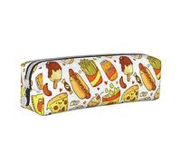 Melbrakin Astuccio portapenne con hamburger e patatine fritte, organizer per cosmetici e trucchi