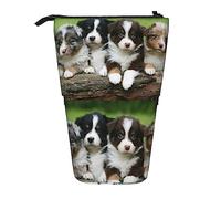 Melbrakin Australian Shepherd Small Puppies Quartet Astuccio, Astuccio per matite, Astuccio telescopico Astuccio per matite Portapenne