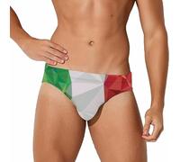 Melbrakin Bandiera dell'Italia Low Poly Slip da Bagno Divertenti per Uomo Costume da Bagno Bikini Vita Bassa Slip da Surf Corti Costumi da Bagno