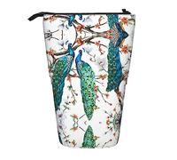 Melbrakin Bellissimi fiori di pavone astuccio telescopico portapenne telescopico astuccio borsa cancelleria, per ufficio scolastico, Natale2, taglia unica, organizer per borse