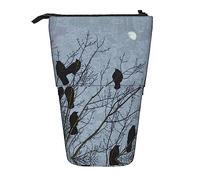 Melbrakin Black Crow Birds Astuccio telescopico Portapenne Telescopico Astuccio Borsa Cancelleria, per ufficio scolastico, Natale2, Taglia unica, Organizer per borse