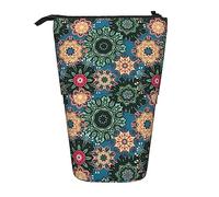 Melbrakin Bohemian Flower Astuccio telescopico Portapenne Telescopico Astuccio Borsa Cancelleria, per ufficio scolastico, Natale2, Taglia unica, Organizer per borse