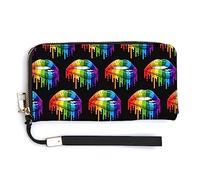 Melbrakin Borsa da Donna con Cerniera di Grande Capacità per Ragazze Custodia per Cellulare Custodia per Fondina Compatibile con Lgbt Gay Omosessuali Lesbiche Arcobaleno Labbra Pride Portafoglio