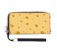 Melbrakin Borsa da donna con cerniera di grande capacità per ragazze Custodia per cellulare da donna Borsa con fondina compatibile con portafoglio con texture motivo formaggio giallo