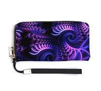 Melbrakin Borsa da donna con cerniera di grande capacità per ragazze Custodia per cellulare da donna Borsa con fondina compatibile con il portafoglio Trippy Abstract Purple Tie Dye