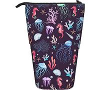 Melbrakin Borsa per cancelleria pop-up Tema oceano Supporto telescopico Astuccio per cancelleria Supporto retrattile Astuccio per matite Custodia portatile Adatto per ragazzi e ragazze