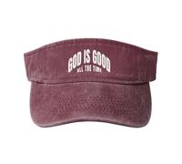 Melbrakin Cappelli Sportivi con Visiera Parasole Dio è Buono per Sempre Cappellini da Baseball con Parte Superiore Vuota per Uomo e Donna