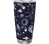 Melbrakin Carino Spazio Universo Pianeta Astronauta Avventura Bicchiere isolato sotto vuoto in acciaio inossidabile Tazze da caffè da 20 once Tazza da viaggio Tazza d'acqua
