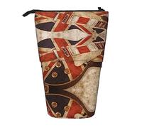 Melbrakin Chitarra Bandiera Britannica Astuccio Telescopico Portapenne Telescopico Astuccio Borsa Cancelleria, per Ufficio Scolastico, Natale2, Taglia Unica, Organizer per Borse
