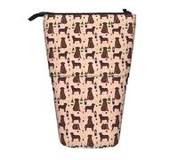 Melbrakin Chocolate Lab Wine Labrador Retriever Dog Astuccio per matite pesca, astuccio portamatite, astuccio telescopico portapenne portapenne