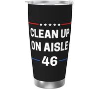 Melbrakin Clean Up On Aisle 46 Bicchiere da caffè in acciaio inossidabile con isolamento sottovuoto da 20 once Tazza da viaggio Tazza da acqua