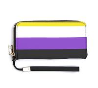 Melbrakin Compatibile con il portafoglio da polso da donna con bandiera dell'orgoglio non binario, di grande capacità