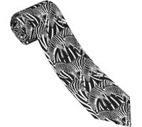 Melbrakin Cravatte di seta monocromatiche astratte con texture a strisce zebrate per uomo Cravatta casual Cravatta divertente per accessori per abiti regalo per feste