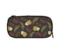 Melbrakin Fast Food Hamburger Patatine fritte Modello Astuccio per matite Astuccio di grande capacità Portapenne Astucci per matite Scatola Organizzatore Cerniera Borsa per trucco cosmetico