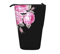 Melbrakin Fiori rosa Astuccio telescopico Portapenne Portamatite telescopico Borsa Cancelleria, per ufficio scolastico, Natale2, Taglia unica, Organizer per borse