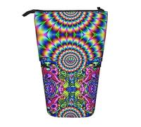 Melbrakin Fungo astratto Mandala colorato Astuccio telescopico Portapenne Telescopico Astuccio Borsa Cancelleria, per ufficio scolastico, Natale2, Taglia unica, Organizer per borse