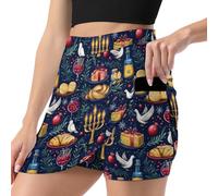 Melbrakin Gonna-Pantalone da Donna con Stampa di piccioni e Cibo, Gonna Sportiva da Golf, Gonna da Tennis da Donna con Tasca