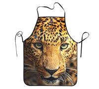 Melbrakin Grembiuli con ritratto leopardato per uomo, donna per cucina, cottura, barbecue, grembiule da chef