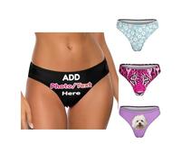 Melbrakin Infradito Personalizzati da Donna, Perizomi Personalizzati con Foto, Mutandine Intimo con Retro a T, Mutande Divertenti, Regali