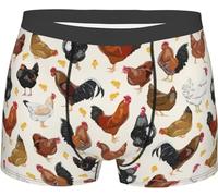 Melbrakin Intimo da Uomo con Galli e Galline, Boxer Comodi e accoglienti per Le Vacanze