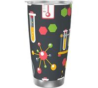 Melbrakin Laboratorio di chimica Tema scientifico Bicchiere da caffè in acciaio inossidabile con isolamento sotto vuoto Tazze da caffè da 20 once Tazza da acqua