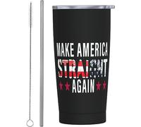 Melbrakin Make America Straight Again Bicchiere da caffè in acciaio inossidabile con isolamento sotto vuoto da 20 once Tazza da acqua da viaggio