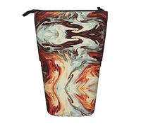 Melbrakin Marmo Misto Astuccio Telescopico Marrone Portapenne Telescopico Astuccio Borsa Cancelleria, per Ufficio Scolastico, Natale2, Taglia Unica, Organizzatore di Borse