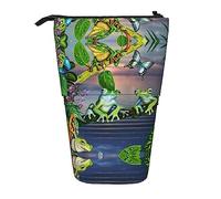 Melbrakin Molte rane cantano sui rami Astuccio telescopico Portapenne Telescopico Astuccio Borsa Cancelleria, per ufficio scolastico, Natale2, Taglia unica, Organizer per borse