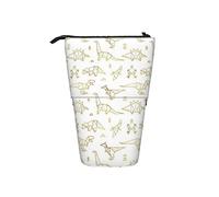 Melbrakin Oro Origami Dinosauri Astuccio telescopico Stand-Up Organizer Cosmetici Astuccio per trucchi Astuccio per cancelleria