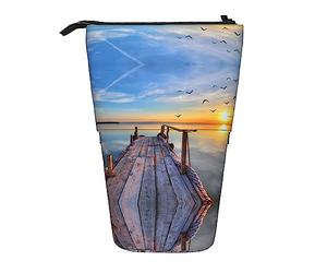 Melbrakin Paesaggio del tramonto Astuccio telescopico Portapenne Telescopico Astuccio Borsa Cancelleria, per ufficio scolastico, Natale2, Taglia unica, Organizer per borse