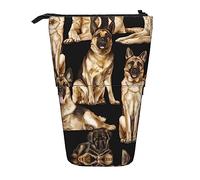 Melbrakin Pastore Tedesco Telescopico Astuccio Portapenne Telescopico Astuccio Borsa Cancelleria, per Ufficio Scolastico, Natale2, Taglia Unica, Organizzatore di Borse