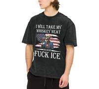 Melbrakin perché Fuck Ice Cubes T-Shirt Oversize per Uomo e Donna a Maniche Corte, Vintage, lavate, Basic, Larghe