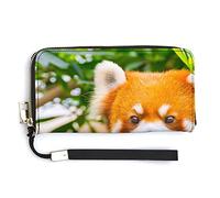Melbrakin Portafoglio da polso da donna con simpatico panda rosso procione Portafogli di grande capacità per pochette lunghe da donna Borsa in PU stampato con cerniera