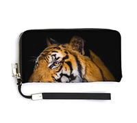 Melbrakin Portafoglio da polso da donna con tigre del Bengala feroce e reale Portafogli di grande capacità per pochette lunghe da donna Borsa in PU stampato con cerniera