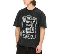 Melbrakin Prenderò Il Mio Whisky Liscio perché al Diavolo Il Ghiaccio. Magliette Oversize per Uomo e Donna, Maniche Corte, Vintage, lavate, Basic, Larghe.