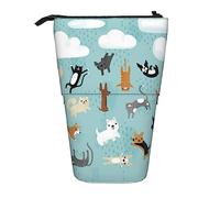 Melbrakin Raining Cats & Dogs Astuccio telescopico Portapenne Telescopico Astuccio Borsa Cancelleria, per Ufficio scolastico, Natale2, Taglia unica, Organizer per borse