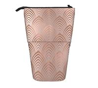 Melbrakin Rosa rosa rame grigio art deco conchiglie squame astuccio per matite, astuccio per matite, astuccio telescopico portapenne portapenne