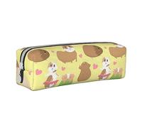 Melbrakin Simpatici e divertenti porcellini d'India astuccio portapenne portamatite in pelle scatola organizer con cerniera borsa per trucco cosmetico
