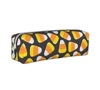 Melbrakin Simpatico astuccio per matite di mais caramelle di Halloween Astuccio portapenne Astucci per matite in pelle Scatola organizzatore Cerniera Borsa per trucco cosmetico
