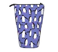 Melbrakin Simpatico astuccio per matite viola pinguino, astuccio portamatite, astuccio telescopico portamatite portapenne
